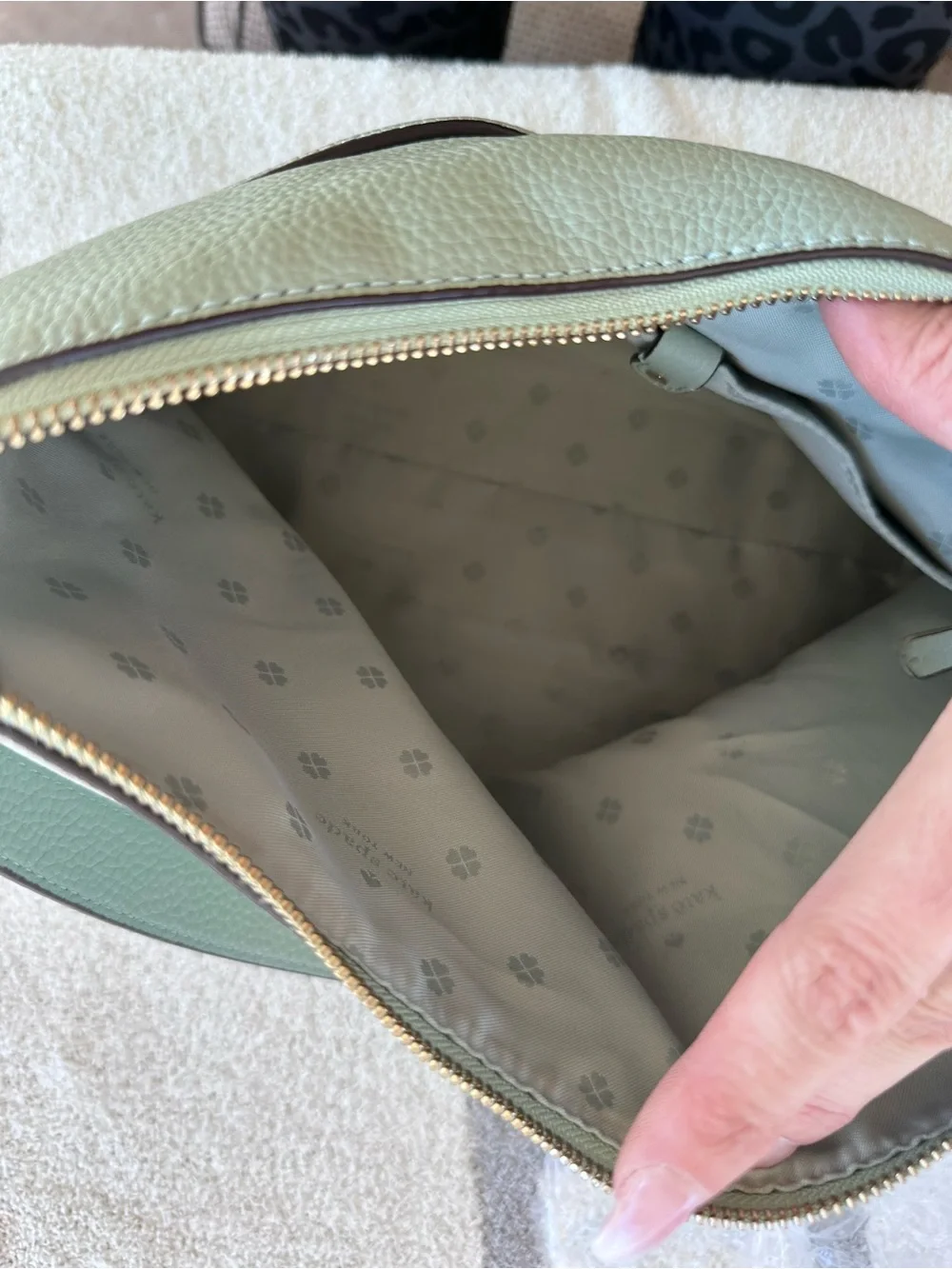 kate spade Pebbled Leather Shoulder Hobo in blue Sage color